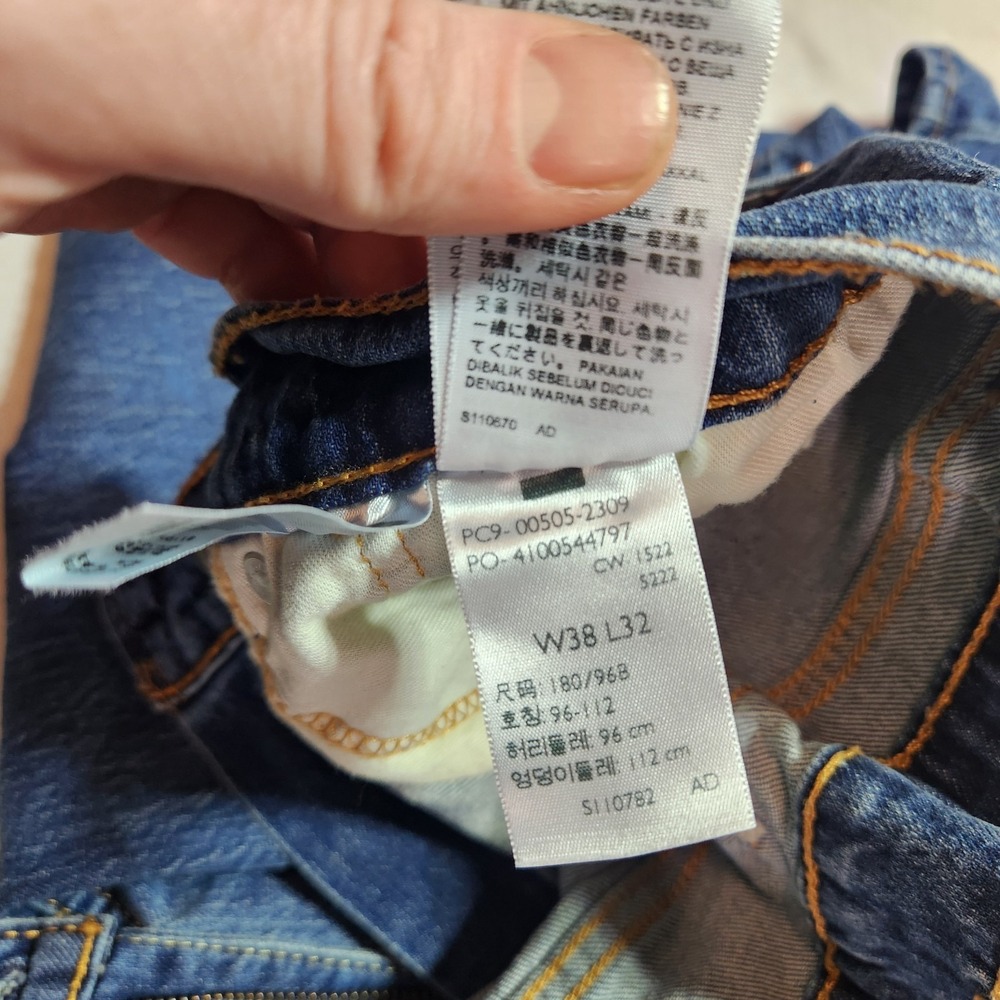 LEVI'S 505 REGULAR FIT STRAIGHT DENIM BLUE JEANS MENS SIZE 38X32 - Picture 4 of 9